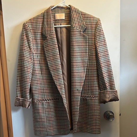Pendleton Jackets & Blazers - Pendleton Women's Houndstooth Blazer in Brown and Cream